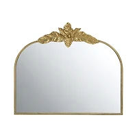 Gold Leaves Arched Wall Mirror, 40x35 in.