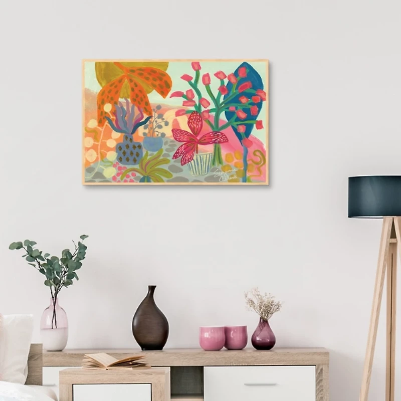 On the Veranda Framed Canvas Art Print