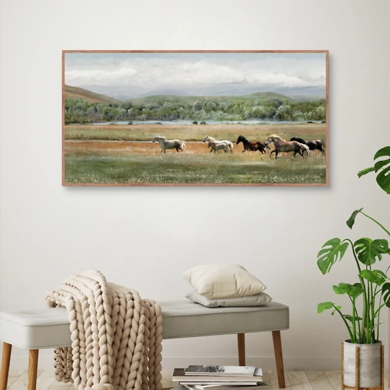 Summer Herd Framed Canvas Art Print