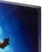 Pre-Lit Jack-o-Lantern and Bats Canvas Art Print