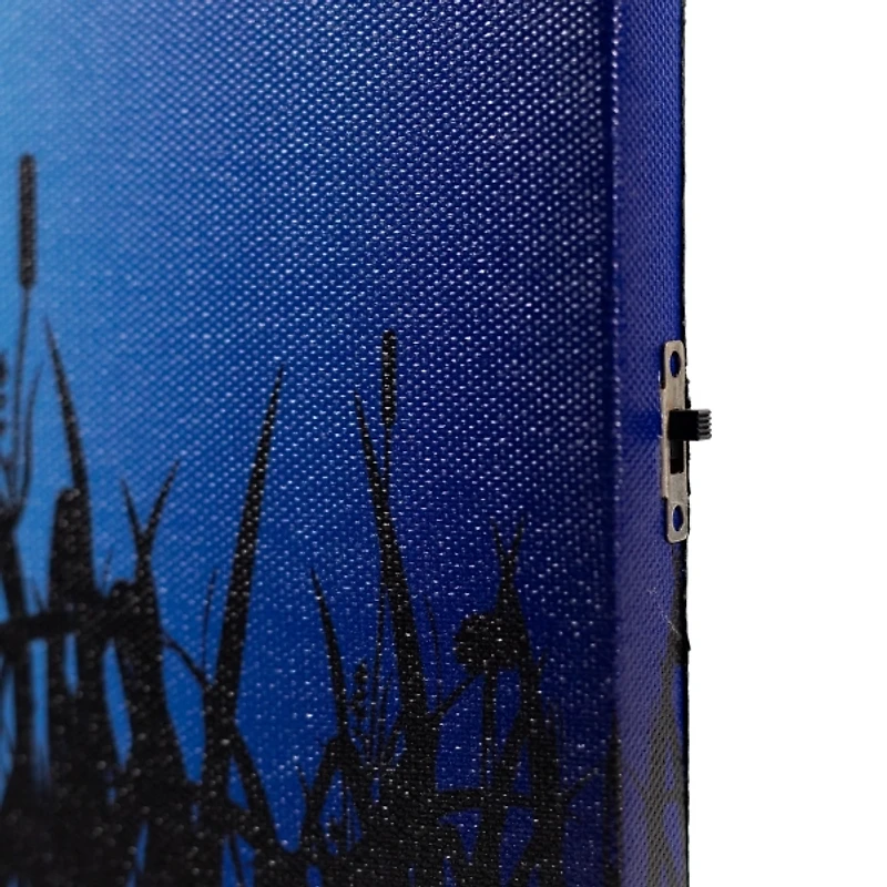 Pre-Lit Jack-o-Lantern and Bats Canvas Art Print