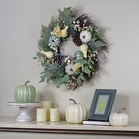 Pumpkins and Greenery Mix Wreath