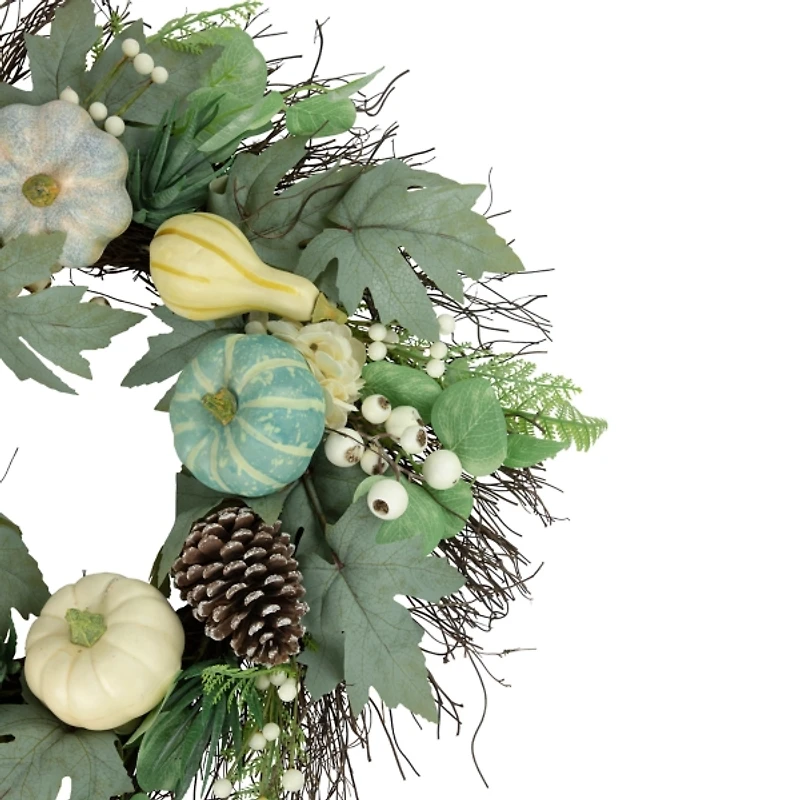 Pumpkins and Greenery Mix Wreath