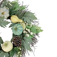 Pumpkins and Greenery Mix Wreath