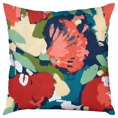 Multicolor Abstract Floral Outdoor Pillow, 22 in.
