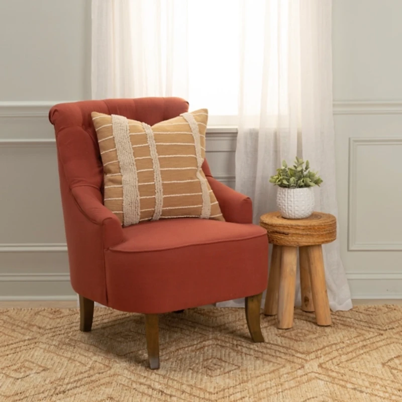 Natural Leo Striped Pillow