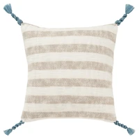 Nautical Stripe & Blue Tassel Pillow