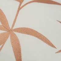 Gold Embroidered Botanical Throw Pillow