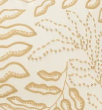 Neutral Embroidered Botanical Lumbar Pillow