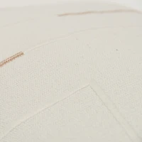 Gold Geometric Woven Lines Throw Pillow