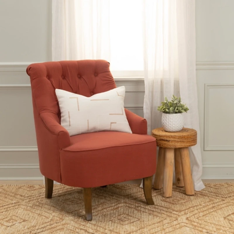 Gold Geometric Woven Lines Throw Pillow