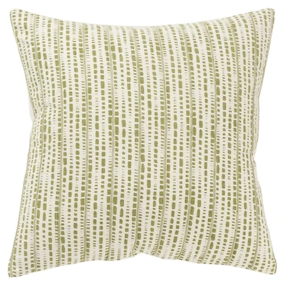 Green Dash Print Throw Pillow