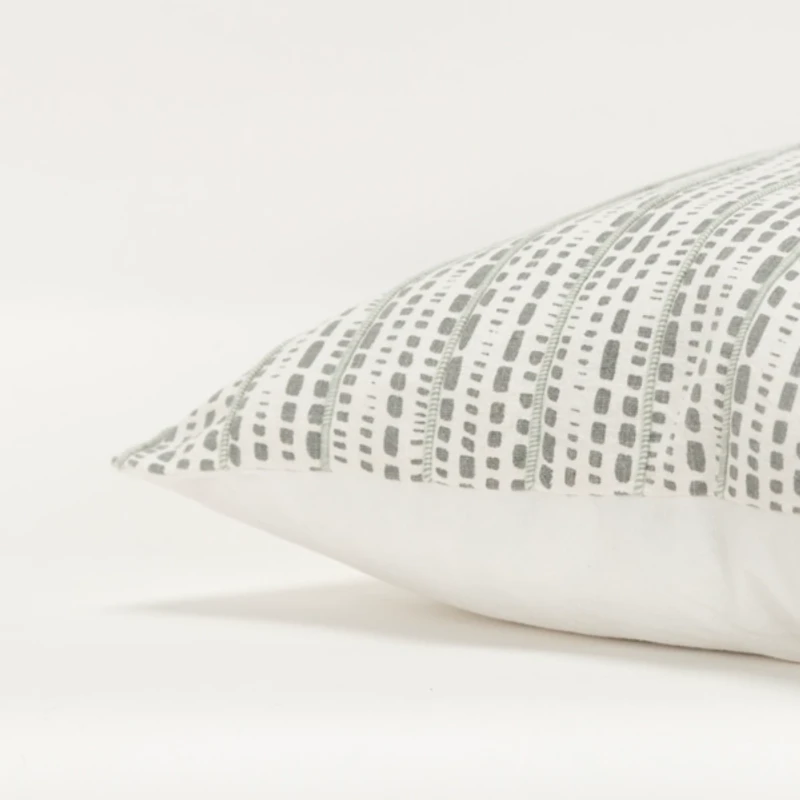 Gray Dash Print Throw Pillow