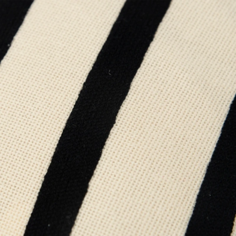 Black Asymmetrical Linear Throw Pillow