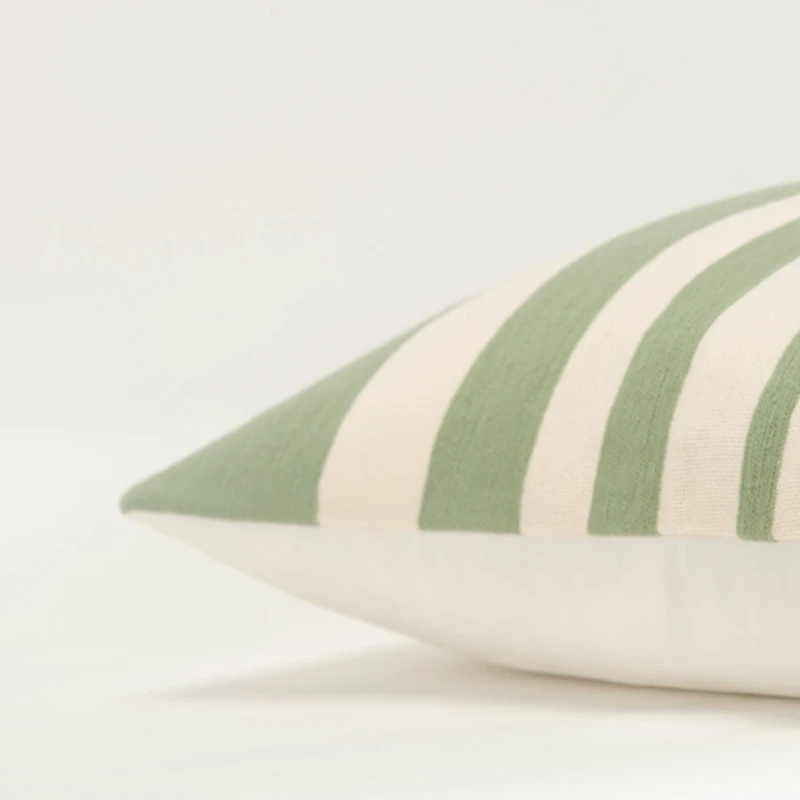 Green Asymmetrical Linear Throw Pillow