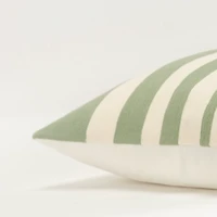 Green Asymmetrical Linear Throw Pillow