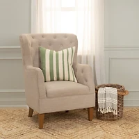 Green Asymmetrical Linear Throw Pillow