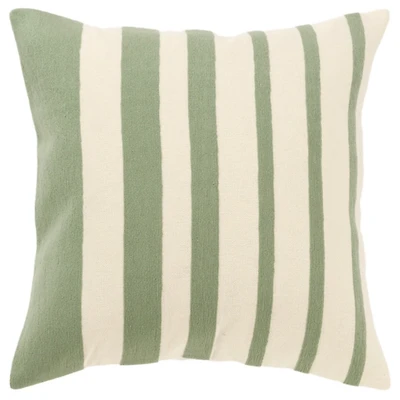 Green Asymmetrical Linear Throw Pillow