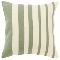 Green Asymmetrical Linear Throw Pillow