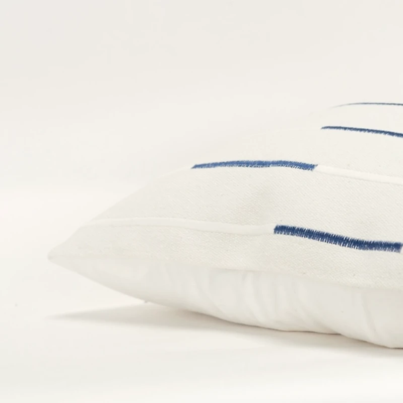 Blue Woven Lines Throw Pillow