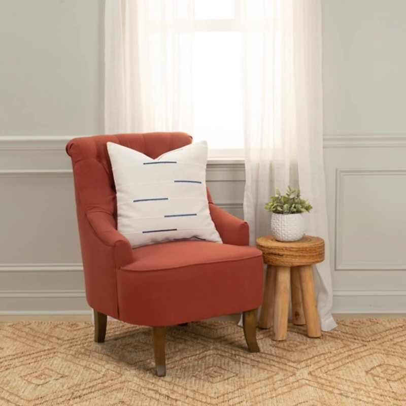 Blue Woven Lines Throw Pillow