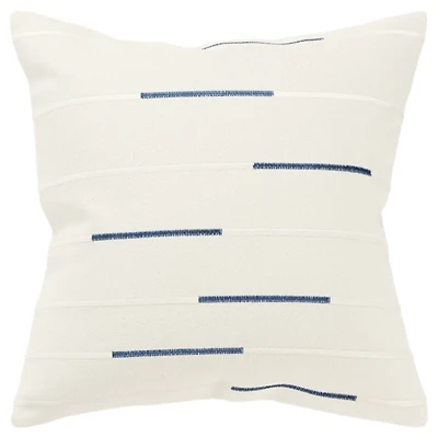 Blue Woven Lines Throw Pillow