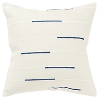 Blue Woven Lines Throw Pillow