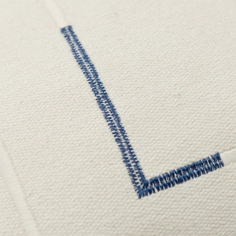 Blue Geometric Woven Lines Throw Pillow