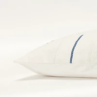 Blue Geometric Woven Lines Throw Pillow