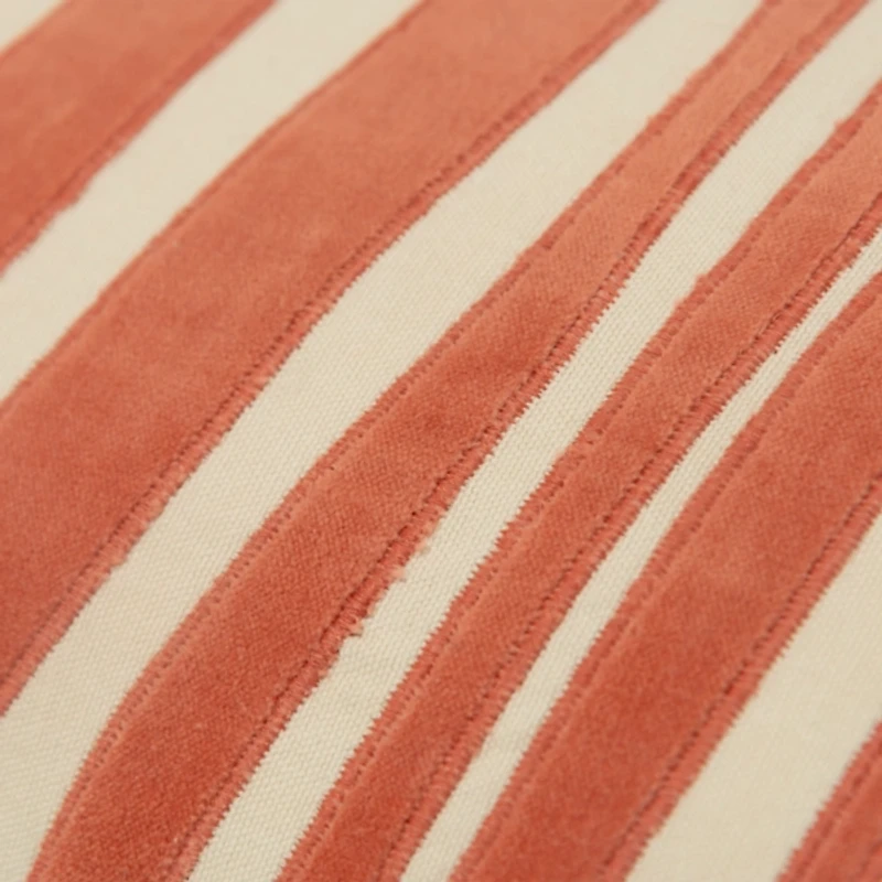 Coral Velvet Wave Lumbar Pillow