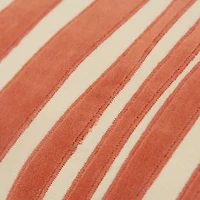 Coral Velvet Wave Lumbar Pillow