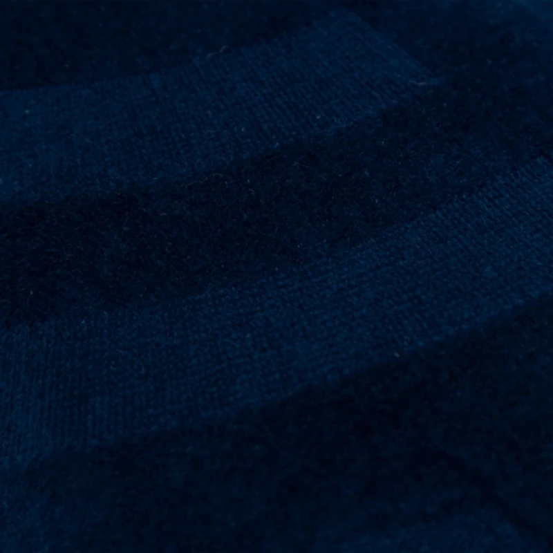 Navy Blue Velvet Abstract Stripe Lumbar Pillow