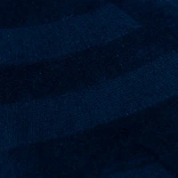 Navy Blue Velvet Abstract Stripe Lumbar Pillow