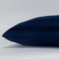 Navy Blue Velvet Abstract Stripe Lumbar Pillow