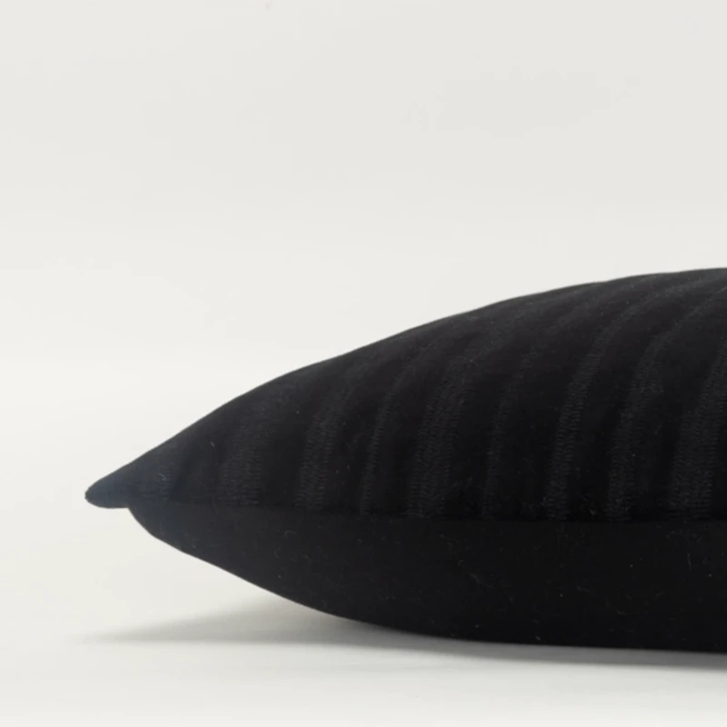 Black Asymmetrical Stripe Lumbar Pillow