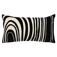 Black and Natural Wave Lumbar Pillow
