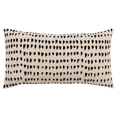 Black and Natural Animal Patterned Lumbar Pillow