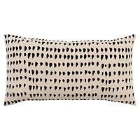 Black and Natural Animal Patterned Lumbar Pillow