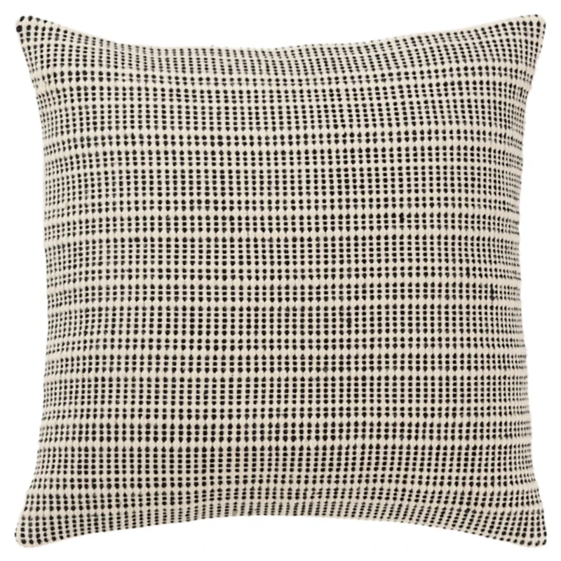 Black and Natural Sea Striped Pillow