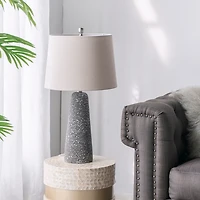 Gray Speckled Stone Table Lamp