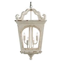 Distressed White Carriage Pendant Light