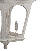 Distressed White Carriage Pendant Light