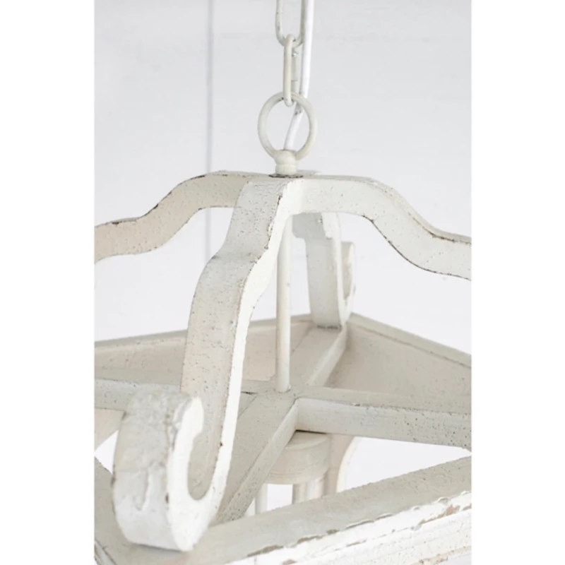 Distressed White Carriage Pendant Light