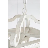 Distressed White Carriage Pendant Light