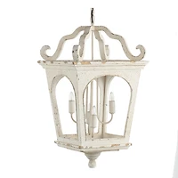 Distressed White Carriage Pendant Light