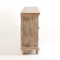 Whitewashed Carri Glass Door Cabinet