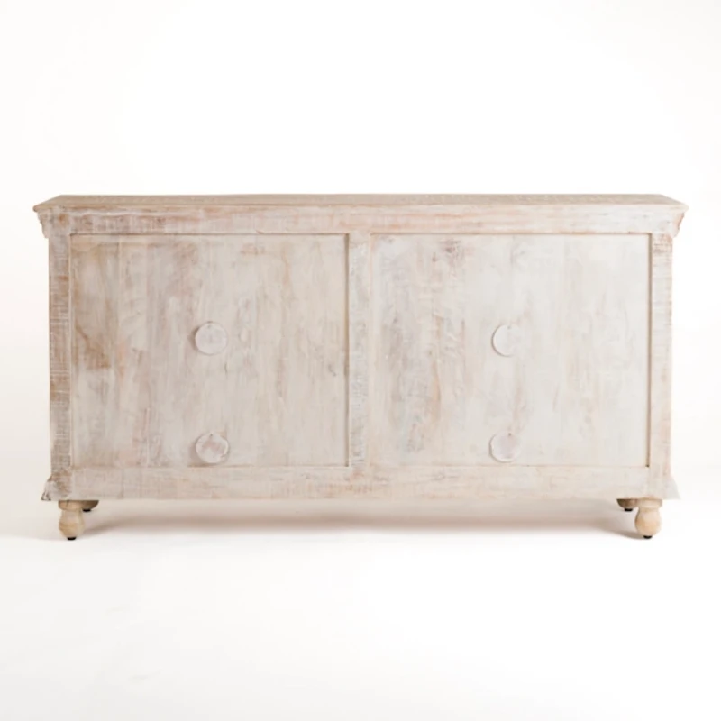 Whitewashed Carri Glass Door Cabinet