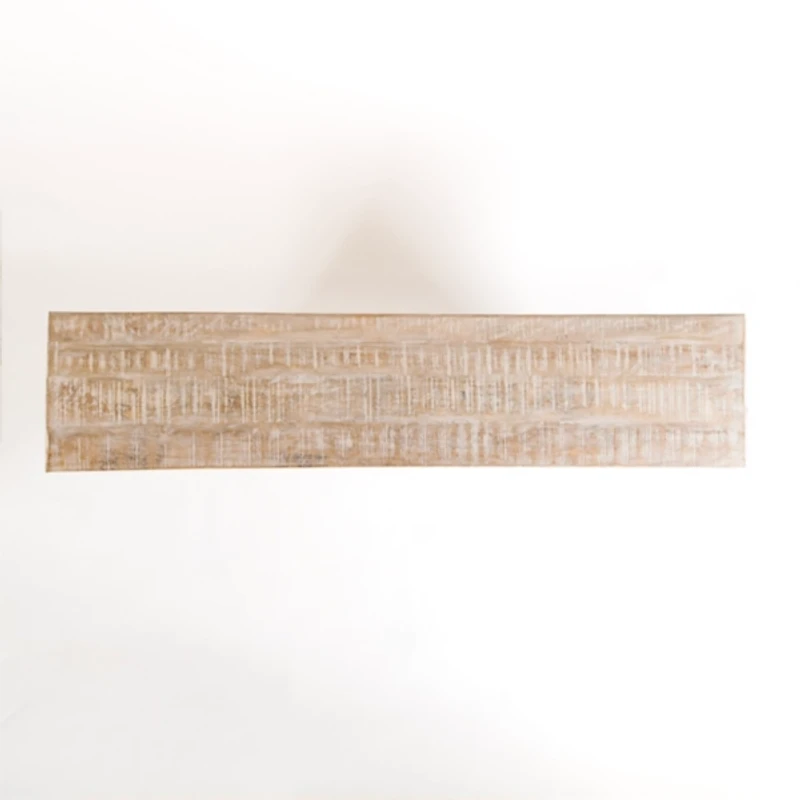 Whitewashed Carri Glass Door Cabinet