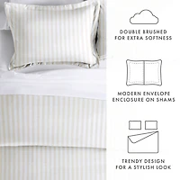 Tan Rugged Stripe 2-pc. Twin Duvet Cover Set