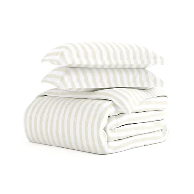 Tan Rugged Stripe 2-pc. Twin Duvet Cover Set